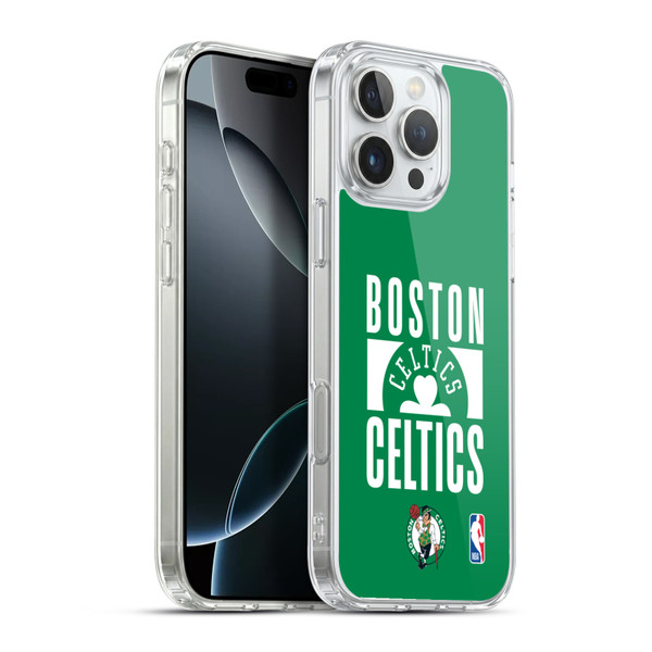 NBA Boston Celtics Typography Soft Gel Case for Apple iPhone 16 Pro Max & MagSafe