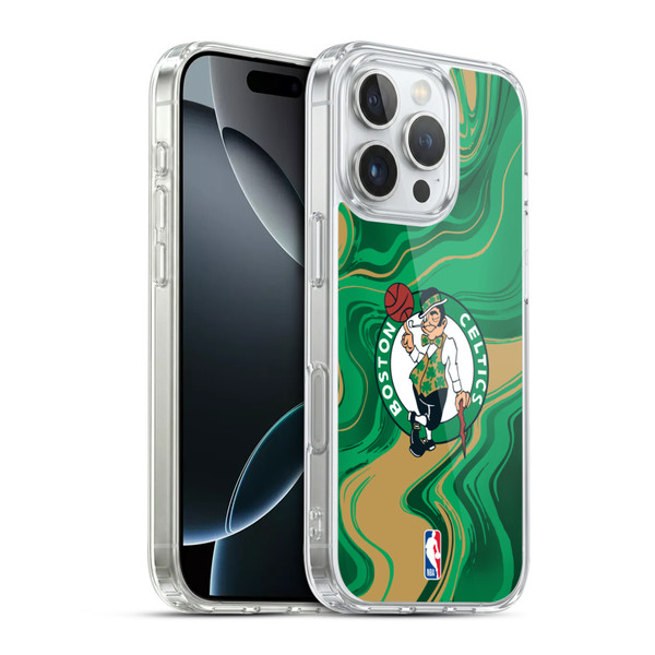 NBA Boston Celtics Marble Agates Soft Gel Case for Apple iPhone 16 Pro & MagSafe