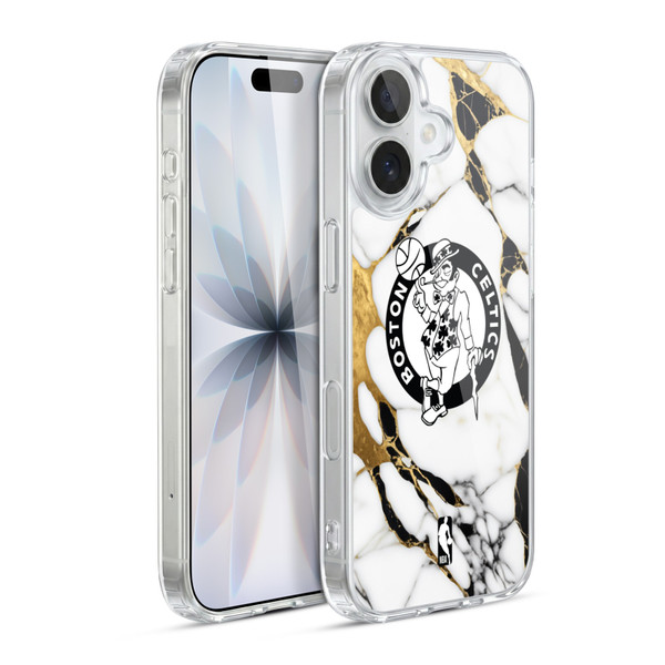 NBA Boston Celtics White Marble Soft Gel Case for Apple iPhone 17