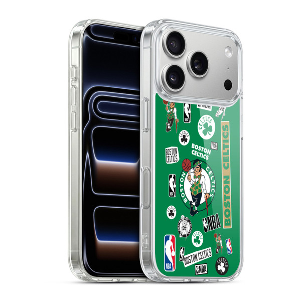 NBA Boston Celtics Sticker Collage Soft Gel Case for Apple iPhone 17 Pro