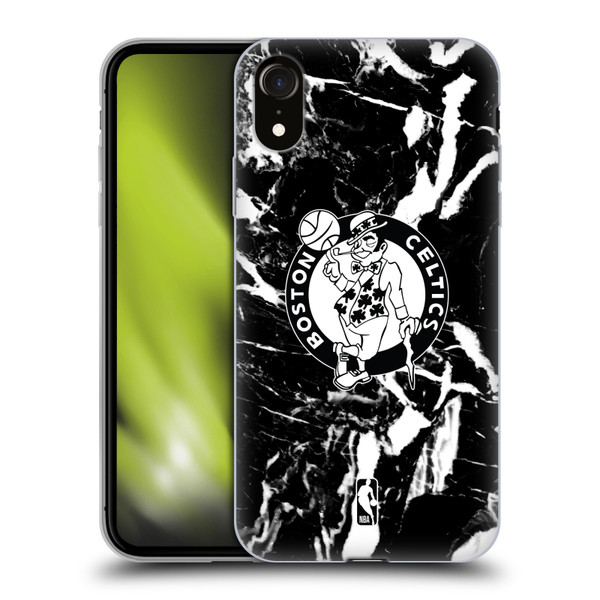 NBA Boston Celtics Black Marble Soft Gel Case for Apple iPhone XR
