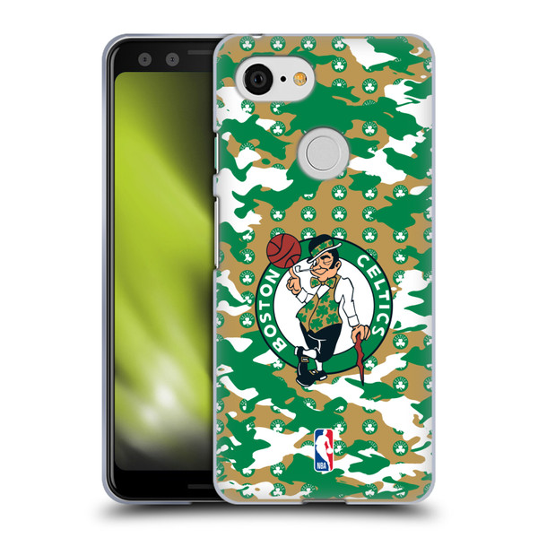 NBA Boston Celtics Camouflage Soft Gel Case for Google Pixel 3