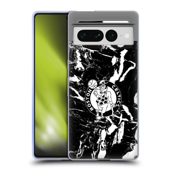 NBA Boston Celtics Black Marble Soft Gel Case for Google Pixel 7 Pro