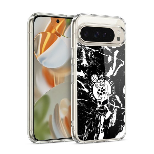 NBA Boston Celtics Black Marble Soft Gel Case for Google Pixel 9 / Pixel 9 Pro