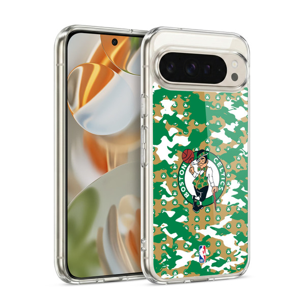 NBA Boston Celtics Camouflage Soft Gel Case for Google Pixel 9 / Pixel 9 Pro