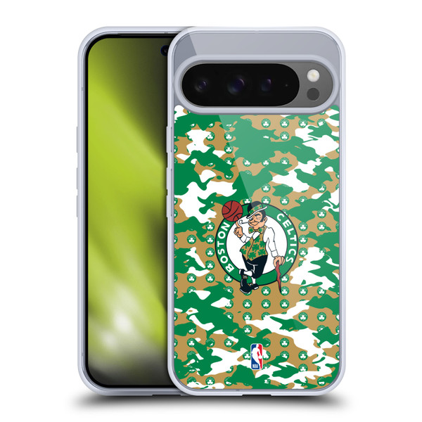 NBA Boston Celtics Camouflage Soft Gel Case for Google Pixel 9 Pro XL