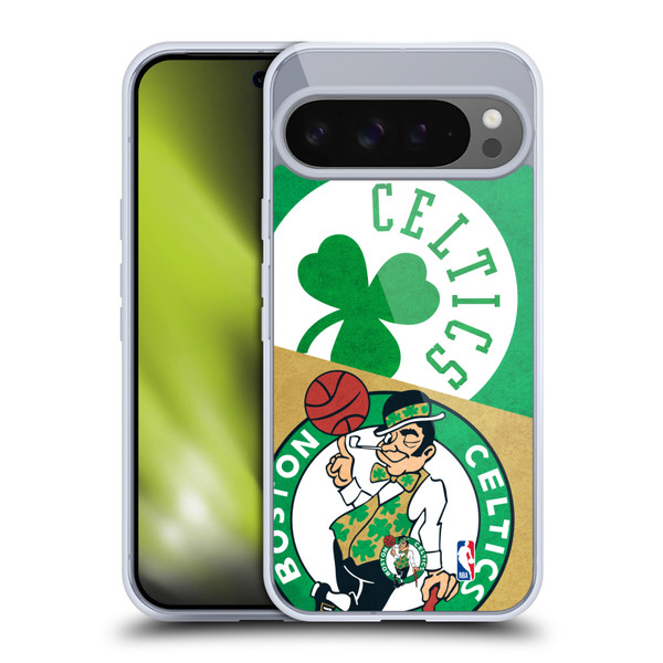 NBA Boston Celtics Half Oversized Soft Gel Case for Google Pixel 9 Pro XL