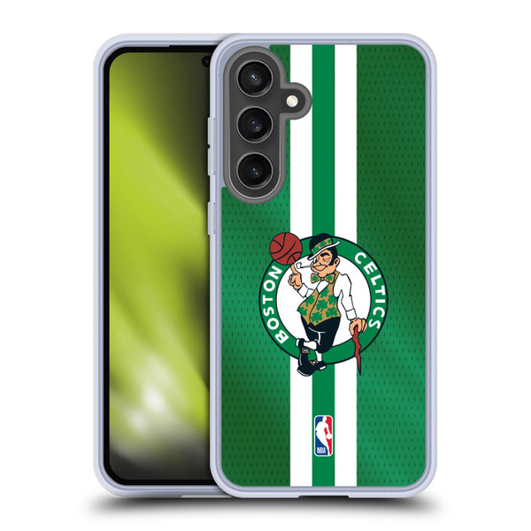 NBA Boston Celtics Stripes Soft Gel Case for Samsung Galaxy S24 FE & MagSafe