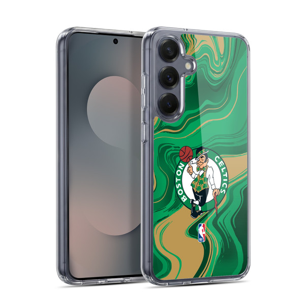 NBA Boston Celtics Marble Agates Soft Gel Case for Samsung Galaxy S25 & MagSafe