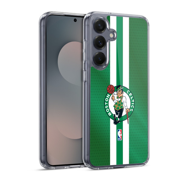 NBA Boston Celtics Stripes Soft Gel Case for Samsung Galaxy S25 & MagSafe
