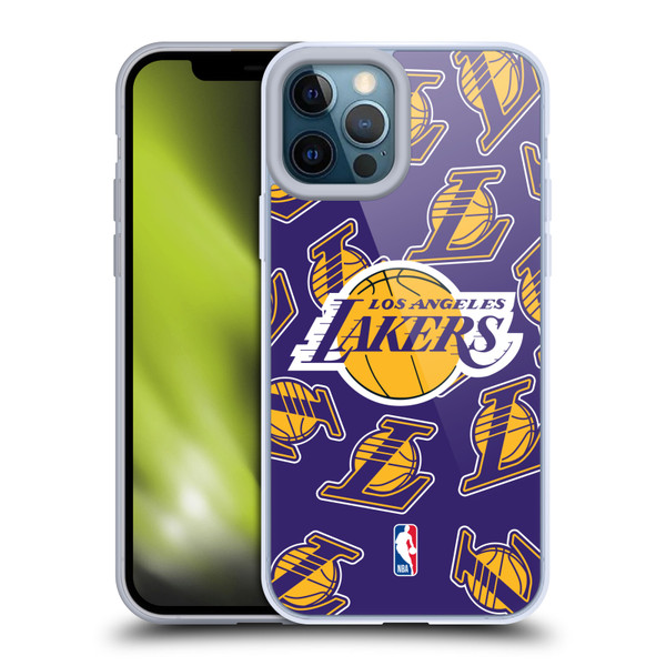 NBA Los Angeles Lakers Patterns Soft Gel Case for Apple iPhone 12 Pro Max & MagSafe