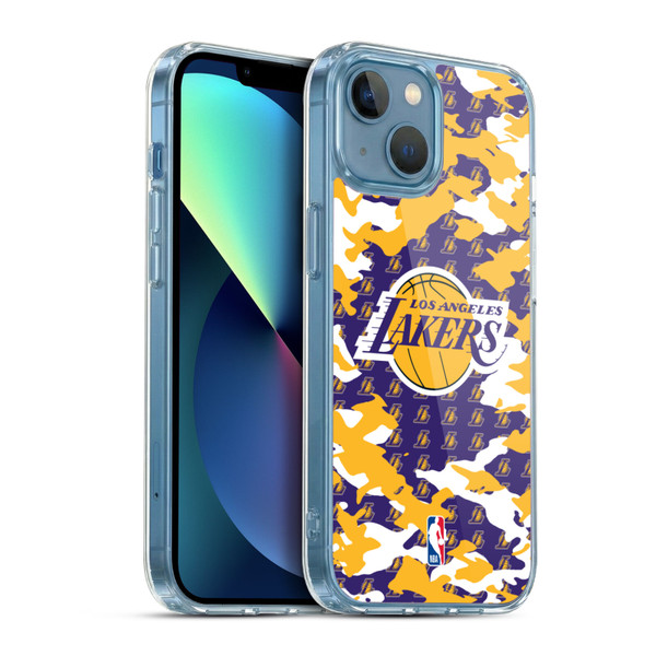 NBA Los Angeles Lakers Camouflage Soft Gel Case for Apple iPhone 13 Mini & MagSafe