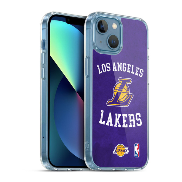 NBA Los Angeles Lakers Distressed Soft Gel Case for Apple iPhone 13 Mini & MagSafe