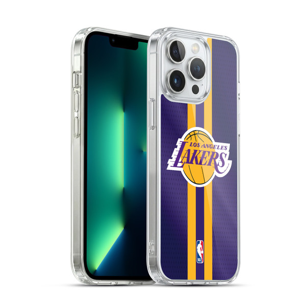 NBA Los Angeles Lakers Stripes Soft Gel Case for Apple iPhone 13 Pro Max & MagSafe