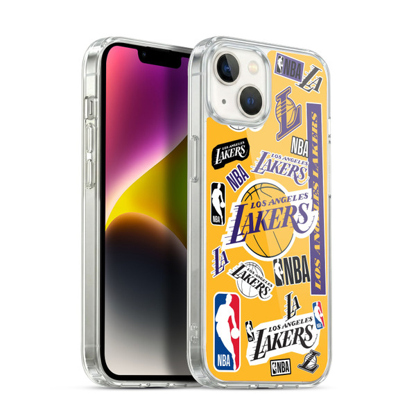 NBA Los Angeles Lakers Sticker Collage Soft Gel Case for Apple iPhone 14 Plus & MagSafe