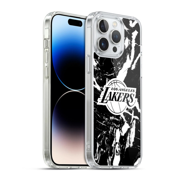NBA Los Angeles Lakers Black Marble Soft Gel Case for Apple iPhone 14 Pro Max & MagSafe
