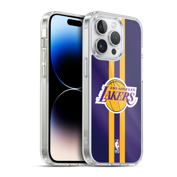 NBA Los Angeles Lakers Stripes Soft Gel Case for Apple iPhone 14 Pro & MagSafe