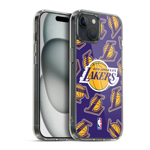 NBA Los Angeles Lakers Patterns Soft Gel Case for Apple iPhone 15 Plus & MagSafe