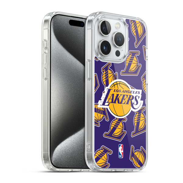 NBA Los Angeles Lakers Patterns Soft Gel Case for Apple iPhone 15 Pro & MagSafe