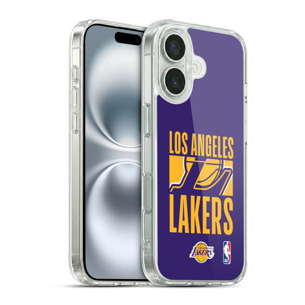NBA Los Angeles Lakers Typography Soft Gel Case for Apple iPhone 16 & MagSafe