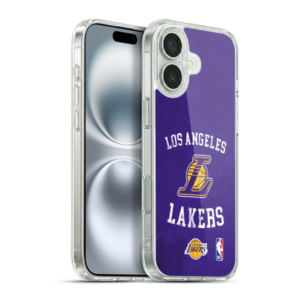 NBA Los Angeles Lakers Distressed Soft Gel Case for Apple iPhone 16 Plus & MagSafe