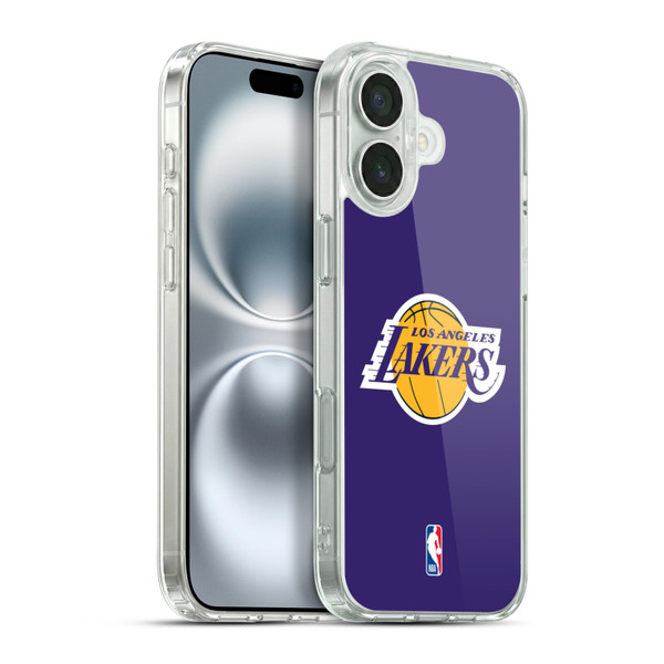 NBA Los Angeles Lakers Plain Soft Gel Case for Apple iPhone 16 Plus & MagSafe
