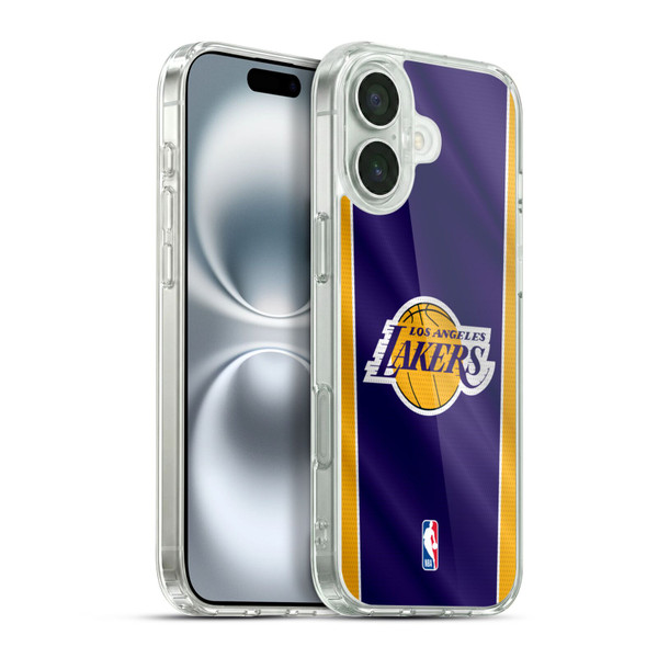 NBA Los Angeles Lakers Vertical Banner Soft Gel Case for Apple iPhone 16 Plus & MagSafe