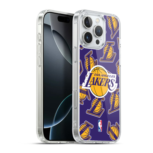NBA Los Angeles Lakers Patterns Soft Gel Case for Apple iPhone 16 Pro Max & MagSafe