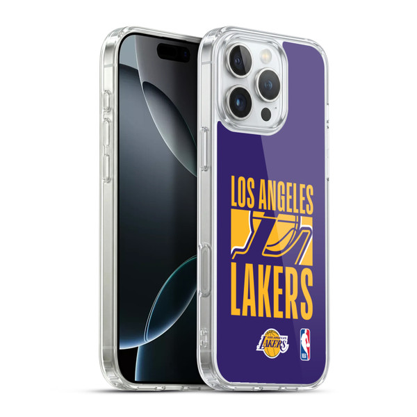 NBA Los Angeles Lakers Typography Soft Gel Case for Apple iPhone 16 Pro Max & MagSafe