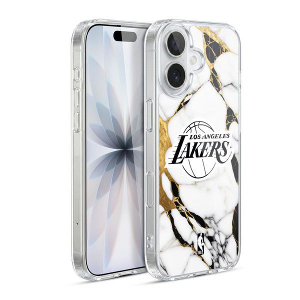 NBA Los Angeles Lakers White Marble Soft Gel Case for Apple iPhone 17