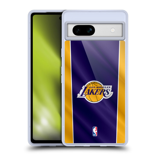 NBA Los Angeles Lakers Vertical Banner Soft Gel Case for Google Pixel 7a