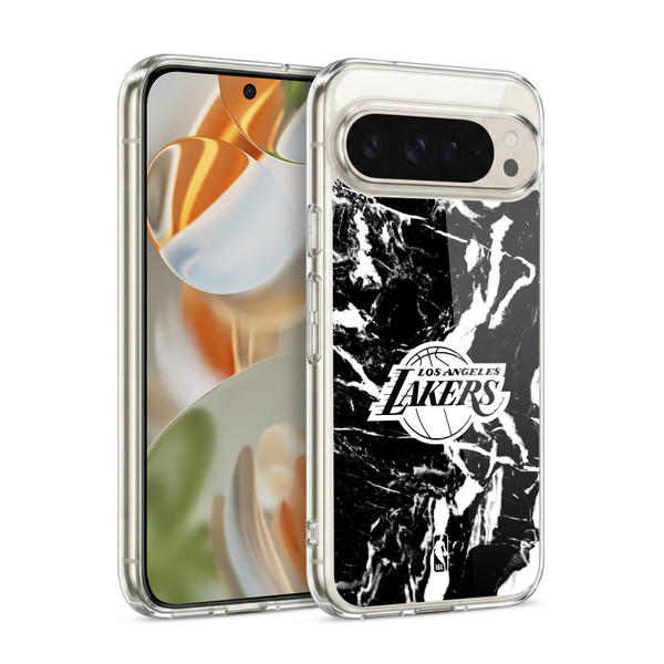 NBA Los Angeles Lakers Black Marble Soft Gel Case for Google Pixel 9 / Pixel 9 Pro
