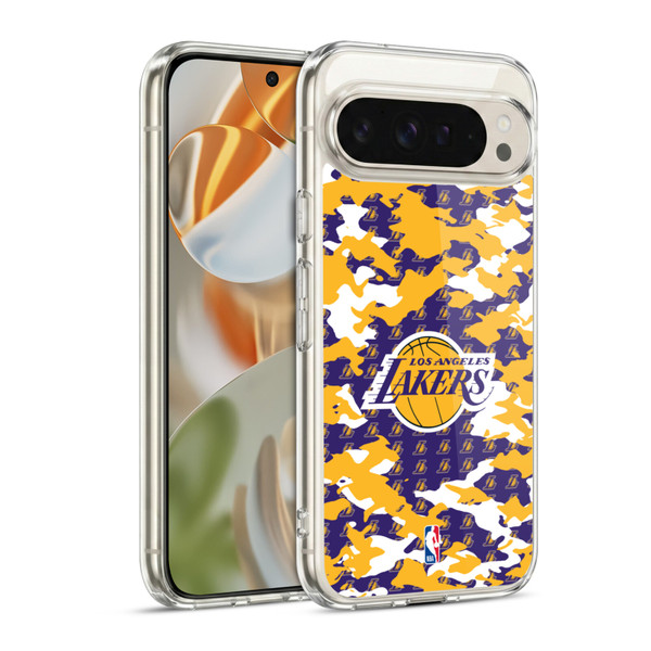 NBA Los Angeles Lakers Camouflage Soft Gel Case for Google Pixel 9 / Pixel 9 Pro