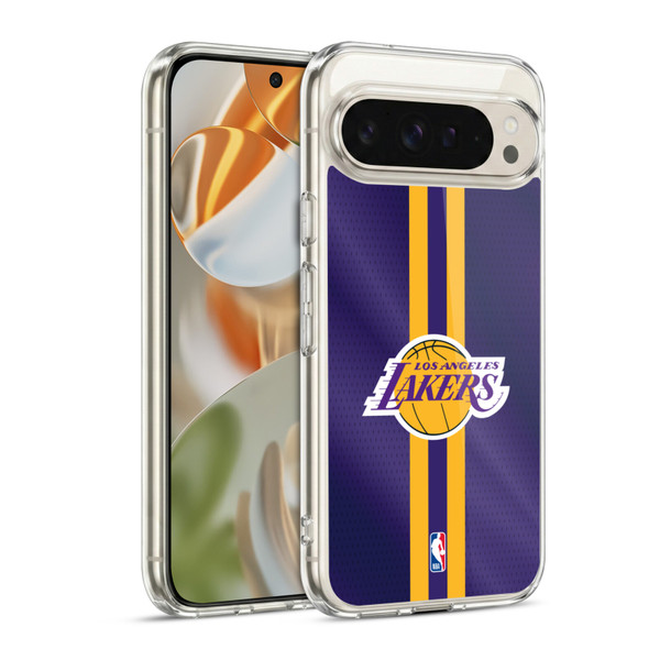 NBA Los Angeles Lakers Stripes Soft Gel Case for Google Pixel 9 / Pixel 9 Pro