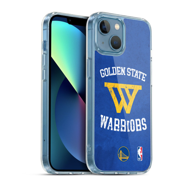 NBA Golden State Warriors Distressed Soft Gel Case for Apple iPhone 13 Mini & MagSafe