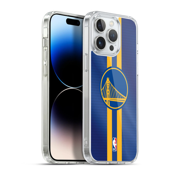 NBA Golden State Warriors Stripes Soft Gel Case for Apple iPhone 13 Pro Max & MagSafe