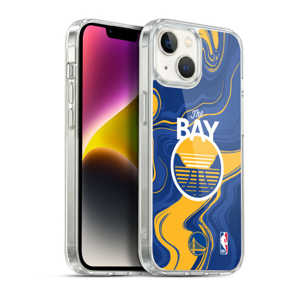 NBA Golden State Warriors Marble Agates Soft Gel Case for Apple iPhone 14