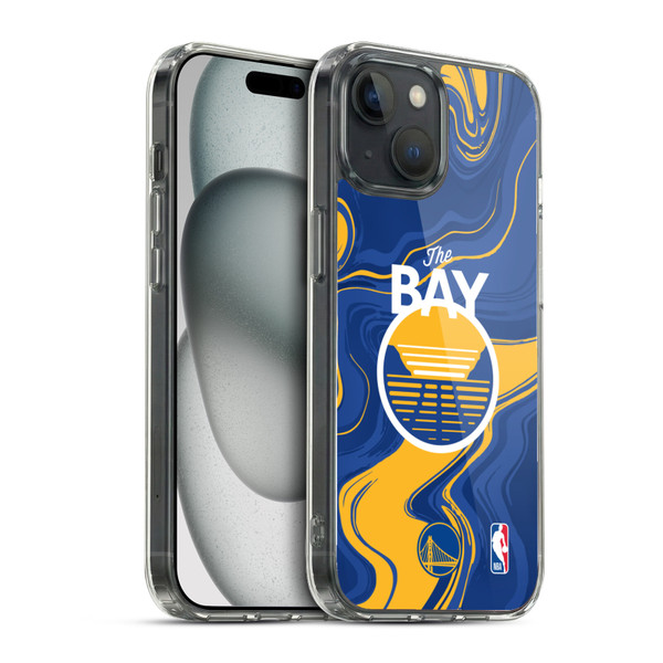 NBA Golden State Warriors Marble Agates Soft Gel Case for Apple iPhone 15 & MagSafe
