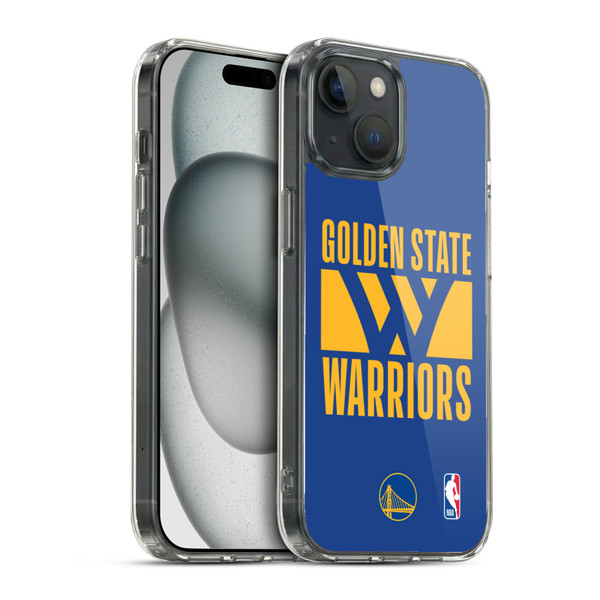 NBA Golden State Warriors Typography Soft Gel Case for Apple iPhone 15 & MagSafe