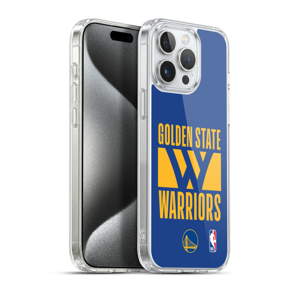 NBA Golden State Warriors Typography Soft Gel Case for Apple iPhone 15 Pro Max & MagSafe