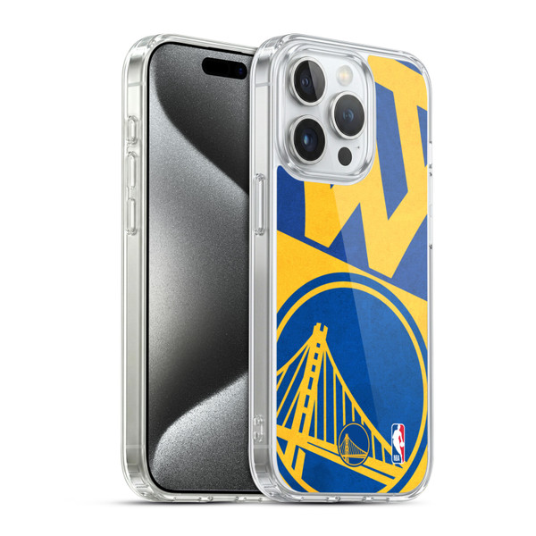 NBA Golden State Warriors Half Oversized Soft Gel Case for Apple iPhone 15 Pro & MagSafe
