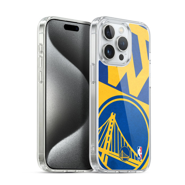 NBA Golden State Warriors Half Oversized Soft Gel Case for Apple iPhone 15 Pro & MagSafe