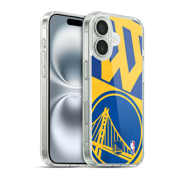 NBA Golden State Warriors Half Oversized Soft Gel Case for Apple iPhone 16 & MagSafe