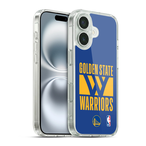 NBA Golden State Warriors Typography Soft Gel Case for Apple iPhone 16 & MagSafe