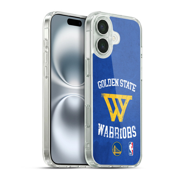 NBA Golden State Warriors Distressed Soft Gel Case for Apple iPhone 16 Plus & MagSafe