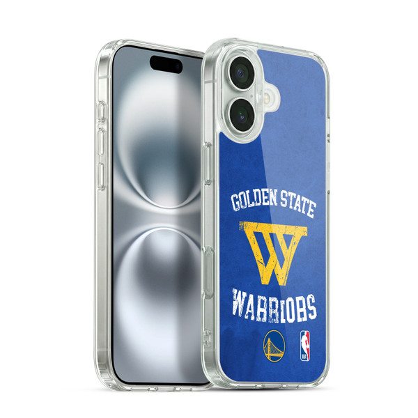 NBA Golden State Warriors Distressed Soft Gel Case for Apple iPhone 16 Plus & MagSafe