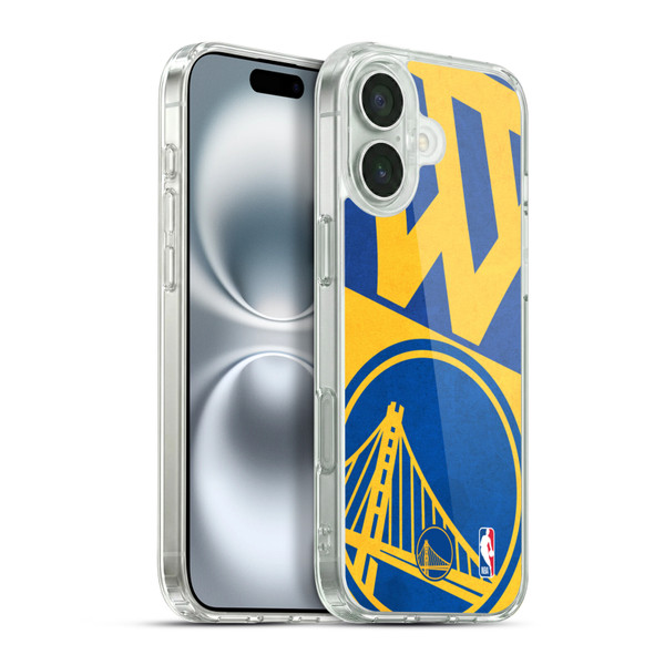 NBA Golden State Warriors Half Oversized Soft Gel Case for Apple iPhone 16 Plus & MagSafe