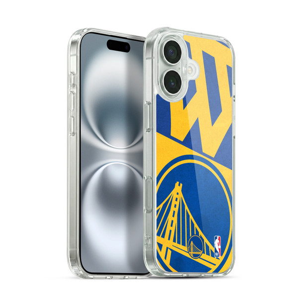 NBA Golden State Warriors Half Oversized Soft Gel Case for Apple iPhone 16 Plus & MagSafe
