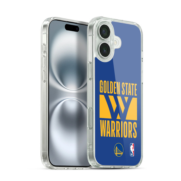 NBA Golden State Warriors Typography Soft Gel Case for Apple iPhone 16 Plus & MagSafe