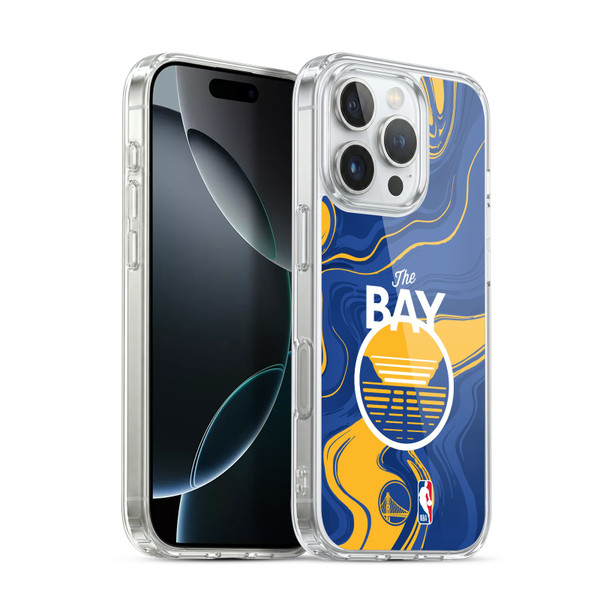 NBA Golden State Warriors Marble Agates Soft Gel Case for Apple iPhone 16 Pro & MagSafe